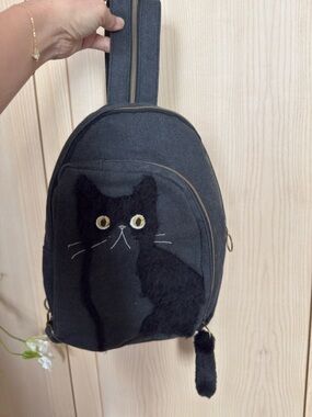Black Cat Crossbody Sling Bag for Pets Lovers